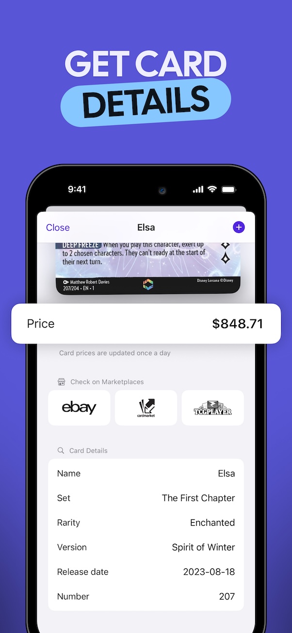 Bulk scan Lorcana cards.