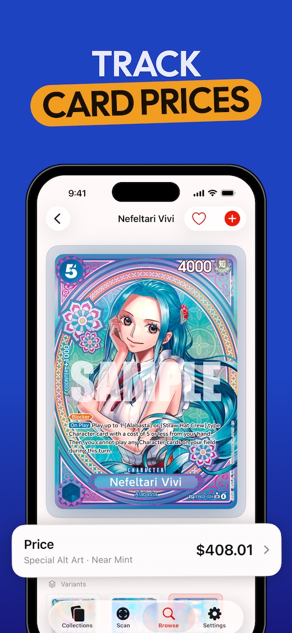 Scan One Piece cards with camera.