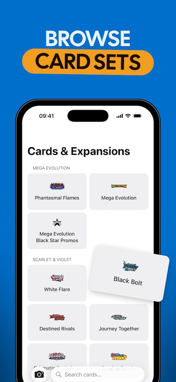 Browse expansions and cards.