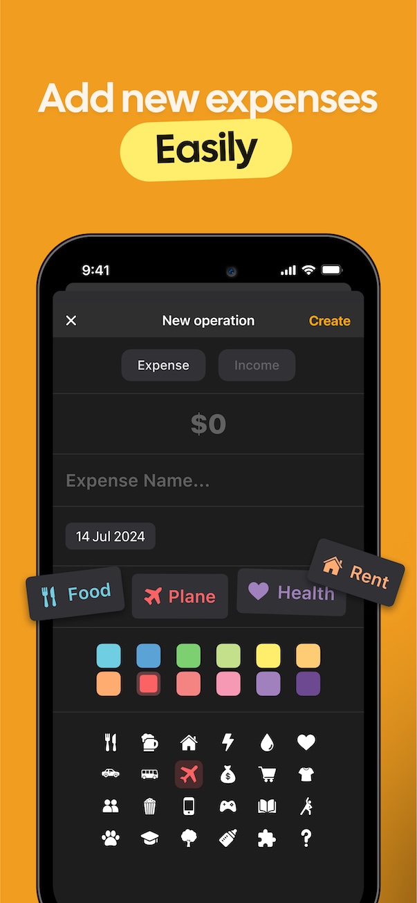 Add new expenses easily.